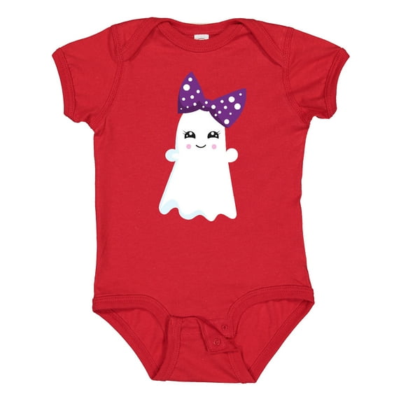 Inktastic Little Ghost, Cute Ghost, Ribbon, Halloween Girls Baby Bodysuit