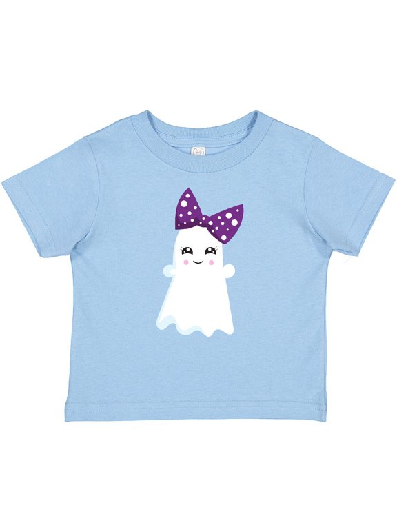 Little Ghost, Cute Ghost, Ribbon, Halloween Girls Baby T-Shirt
