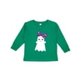 thumbnail image 1 of Inktastic Little Ghost, Cute Ghost, Ribbon, Halloween Girls Long Sleeve Toddler T-Shirt, 1 of 5