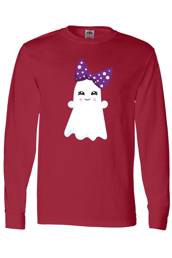 Little Ghost, Cute Ghost, Ribbon, Halloween Long Sleeve T-Shirt