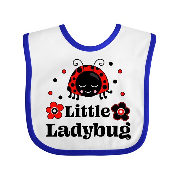 Inktastic Little Ladybug with Flowers Boys or Girls Baby Bib