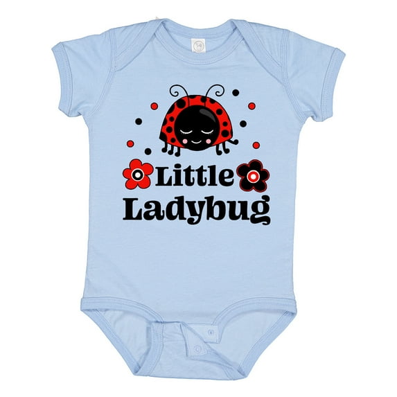 Inktastic Little Ladybug with Flowers Boys or Girls Baby Bodysuit
