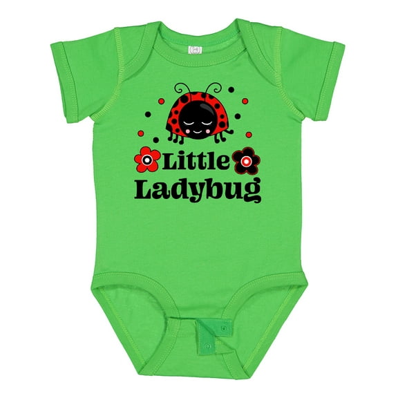 Inktastic Little Ladybug with Flowers Boys or Girls Baby Bodysuit