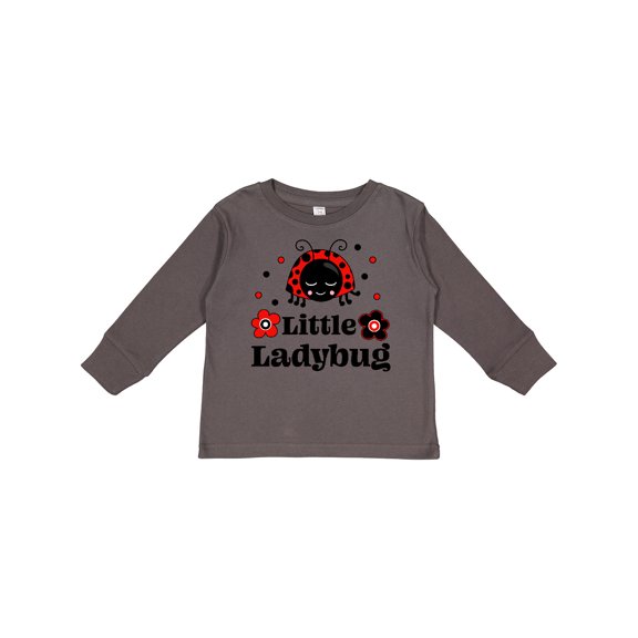 Inktastic Little Ladybug with Flowers Boys or Girls Long Sleeve Toddler T-Shirt