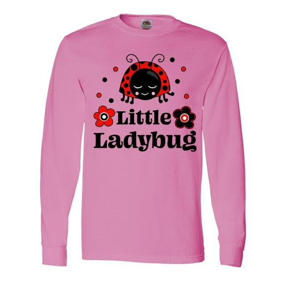 Inktastic Little Ladybug with Flowers Long Sleeve T-Shirt