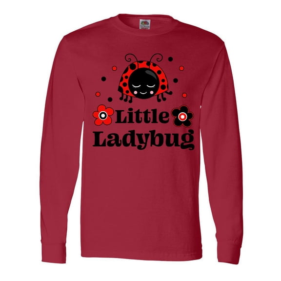 Inktastic Little Ladybug with Flowers Long Sleeve T-Shirt
