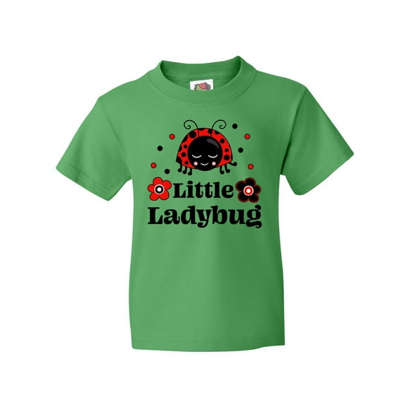 Inktastic Little Ladybug with Flowers Youth T-Shirt