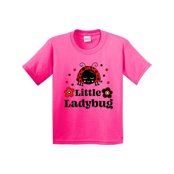 Inktastic Little Ladybug with Flowers Youth T-Shirt