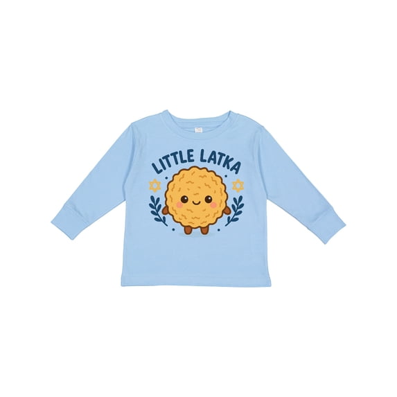 Inktastic Little Latka Cute Hanukkah Design Boys or Girls Long Sleeve Toddler T-Shirt