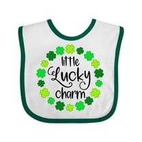 Inktastic Little Lucky Charm with Four-leaf Clovers Boys or Girls Baby Bib