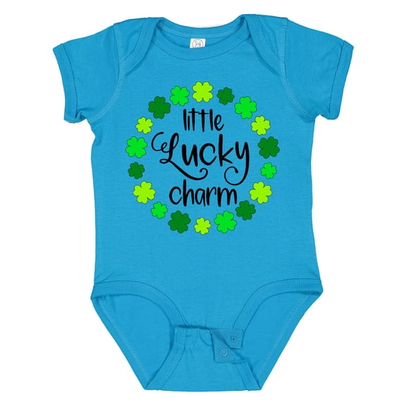 Inktastic Little Lucky Charm with Four-leaf Clovers Boys or Girls Baby Bodysuit