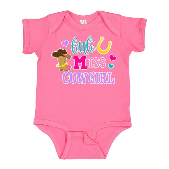 Inktastic Little Miss Cowgirl with Boots and Horseshoe Girls Baby Bodysuit