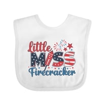 Inktastic Little Miss Firecracker Girls Baby Bib