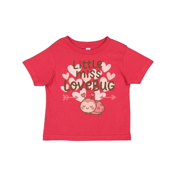 Inktastic Little Miss Love Bug Hearts Boys or Girls Toddler T-Shirt
