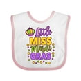 thumbnail image 1 of Inktastic Little Miss Mardi Gras with Crown and Dots Girls Baby Bib, 1 of 4