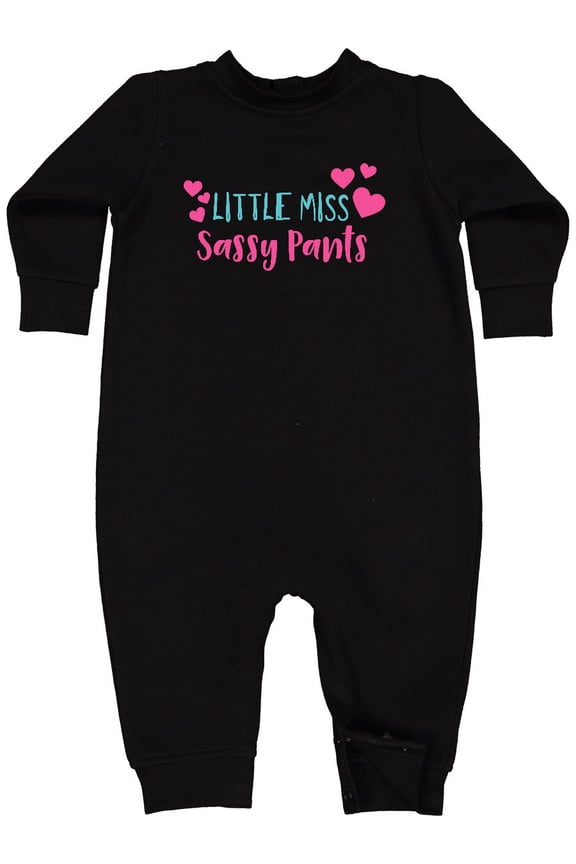 Little Miss Sassy Pants, Sassy, Sassy Girl, Hearts Baby Fleece Romper