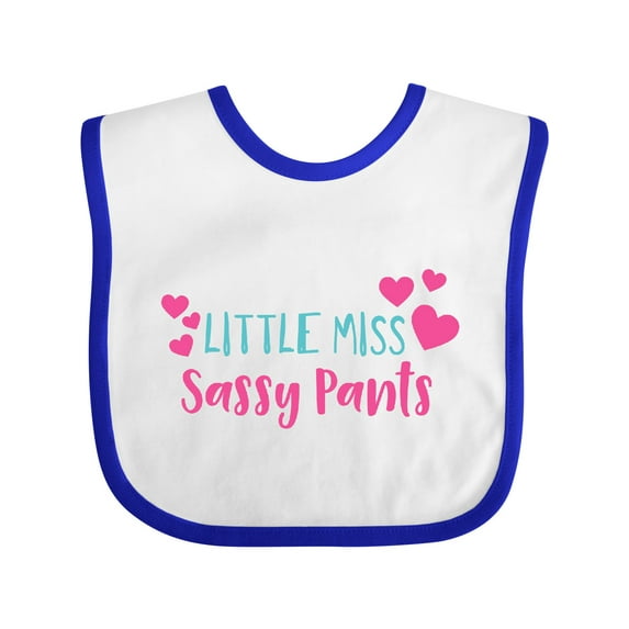 Inktastic Little Miss Sassy Pants, Sassy, Sassy Girl, Hearts Girls Baby Bib