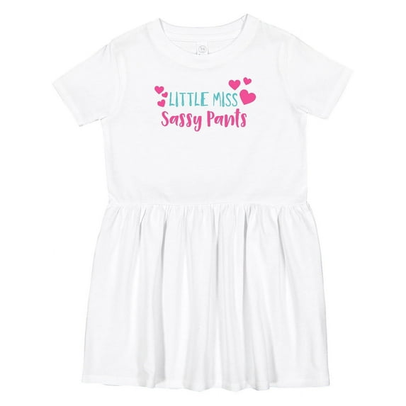 Inktastic Little Miss Sassy Pants, Sassy, Sassy Girl, Hearts Girls Toddler Dress