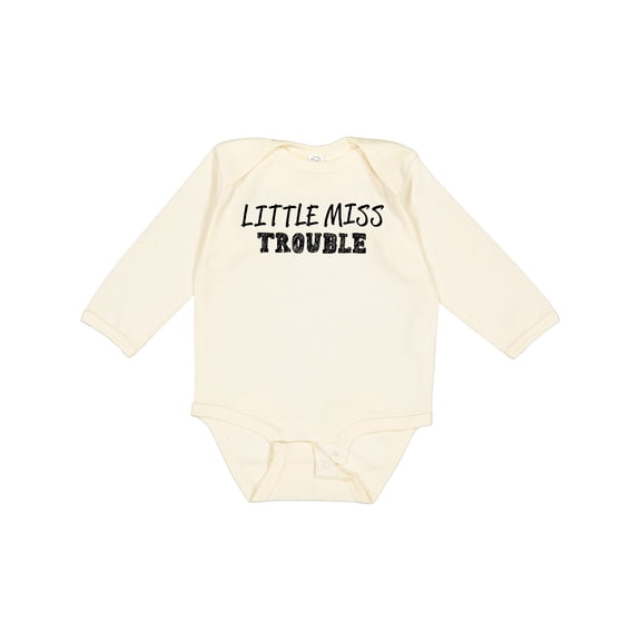 Inktastic Little Miss Trouble Girls Long Sleeve Baby Bodysuit