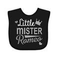 thumbnail image 1 of Inktastic Little Mister Romeo Boys Baby Bib, 1 of 4