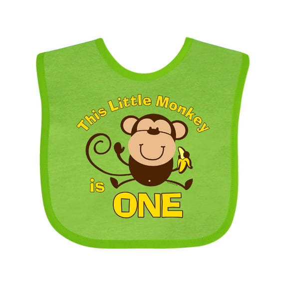 Inktastic Little Monkey 1st Birthday Boy Boys or Girls Baby Bib