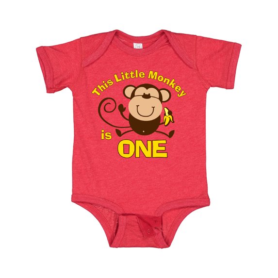 Inktastic Little Monkey 1st Birthday Boy Boys or Girls Baby Bodysuit