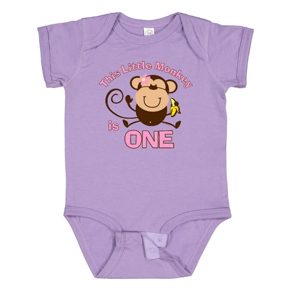 Inktastic Little Monkey Girl 1st Birthday Girls Baby Bodysuit