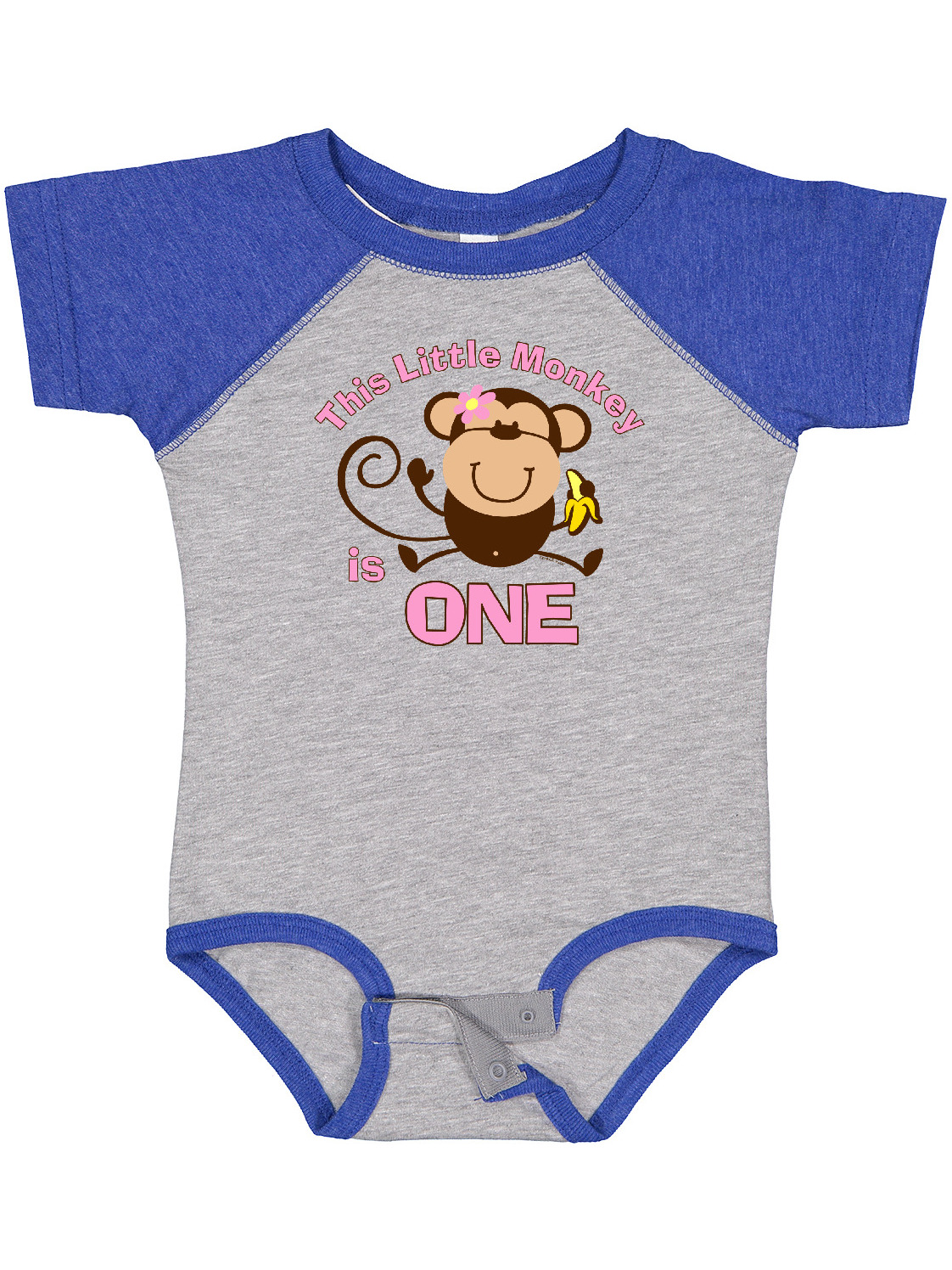 Inktastic Little Monkey Girl 1st Birthday Girls Baby Bodysuit - image 1 of 4