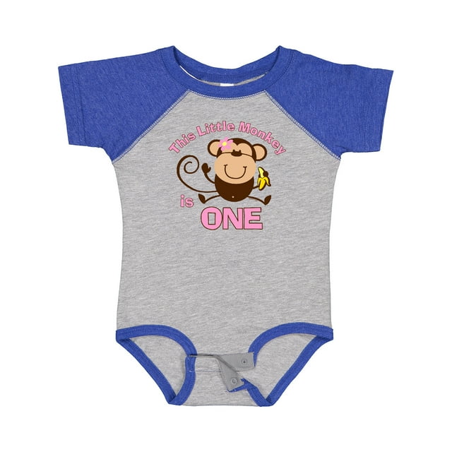 Inktastic Little Monkey Girl 1st Birthday Girls Baby Bodysuit