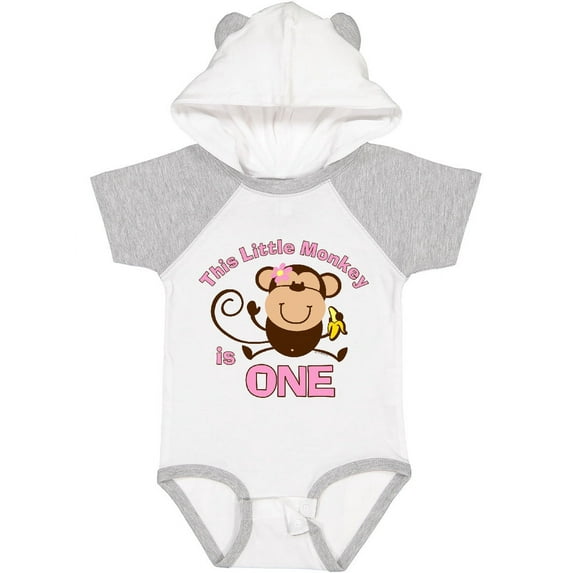 Inktastic Little Monkey Girl 1st Birthday Girls Baby Bodysuit