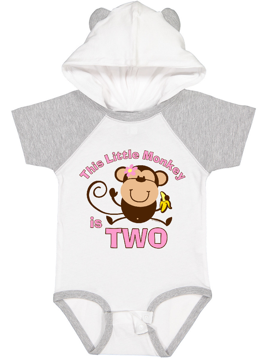 Inktastic Little Monkey Girl 2nd Birthday Girls Baby Bodysuit - image 1 of 4