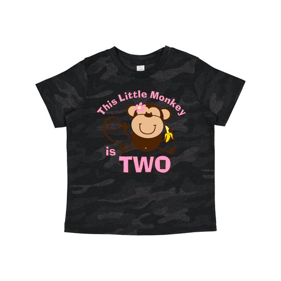 Inktastic Little Monkey Girl 2nd Birthday Girls Toddler T-Shirt