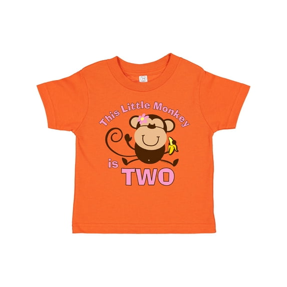 Inktastic Little Monkey Girl 2nd Birthday Girls Toddler T-Shirt