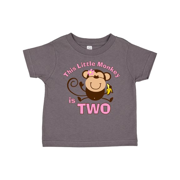 Inktastic Little Monkey Girl 2nd Birthday Girls Toddler T-Shirt