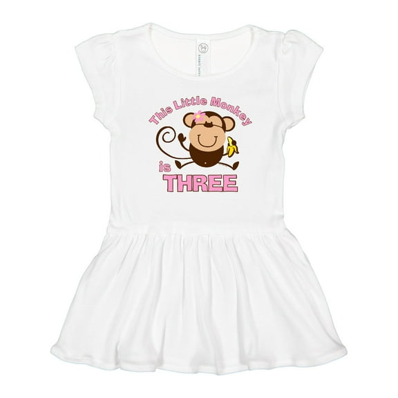 Inktastic Little Monkey Girl 3rd Birthday Girls Toddler Dress