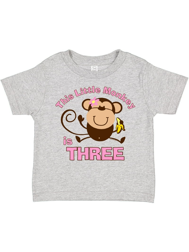 Inktastic Little Monkey Girl 3rd Birthday Girls Toddler T-Shirt