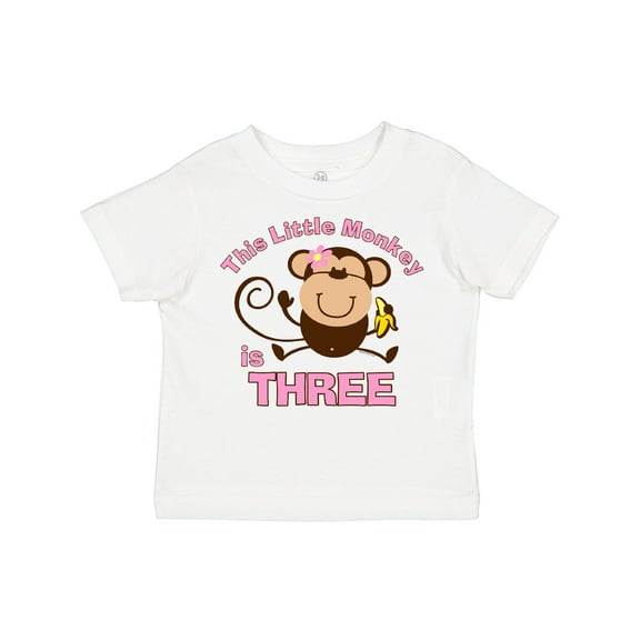 Inktastic Little Monkey Girl 3rd Birthday Girls Toddler T-Shirt