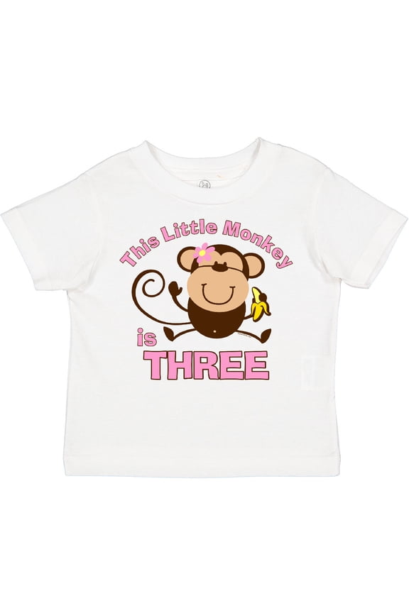 Little Monkey Girl 3rd Birthday Girls Toddler T-Shirt