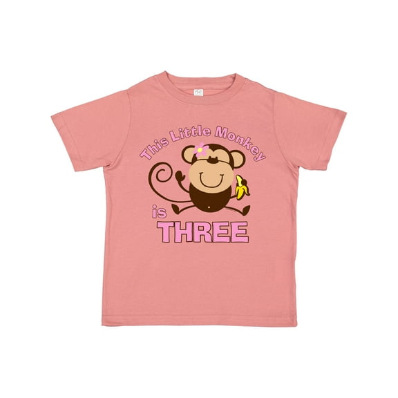Inktastic Little Monkey Girl 3rd Birthday Girls Toddler T-Shirt