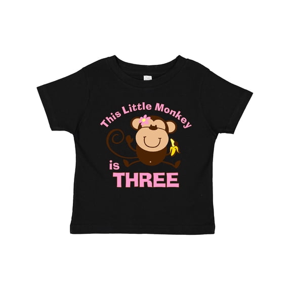Inktastic Little Monkey Girl 3rd Birthday Girls Toddler T-Shirt