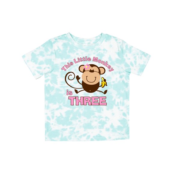 Inktastic Little Monkey Girl 3rd Birthday Girls Toddler T-Shirt