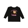 thumbnail image 1 of Inktastic Little Monkey Girl 4th Birthday Girls Long Sleeve Toddler T-Shirt, 1 of 5