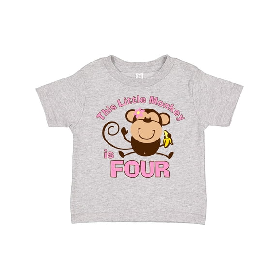 Inktastic Little Monkey Girl 4th Birthday Girls Toddler T-Shirt
