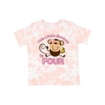 thumbnail image 1 of Inktastic Little Monkey Girl 4th Birthday Girls Toddler T-Shirt, 1 of 5