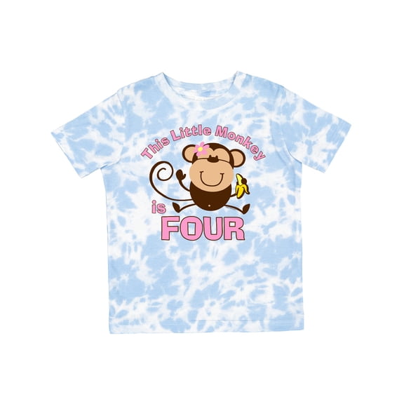 Inktastic Little Monkey Girl 4th Birthday Girls Toddler T-Shirt