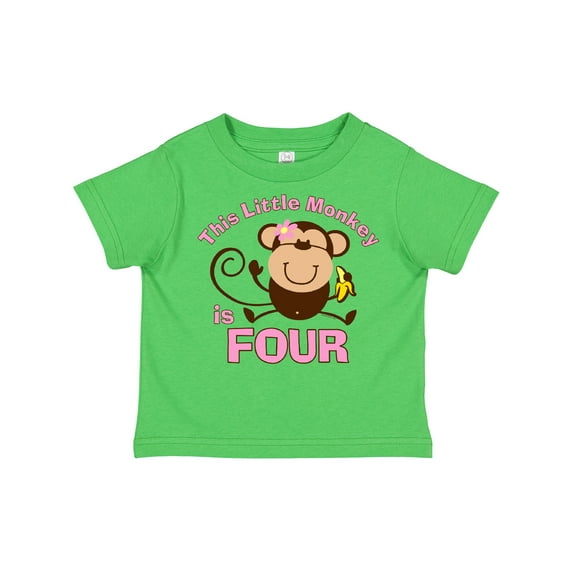 Inktastic Little Monkey Girl 4th Birthday Girls Toddler T-Shirt
