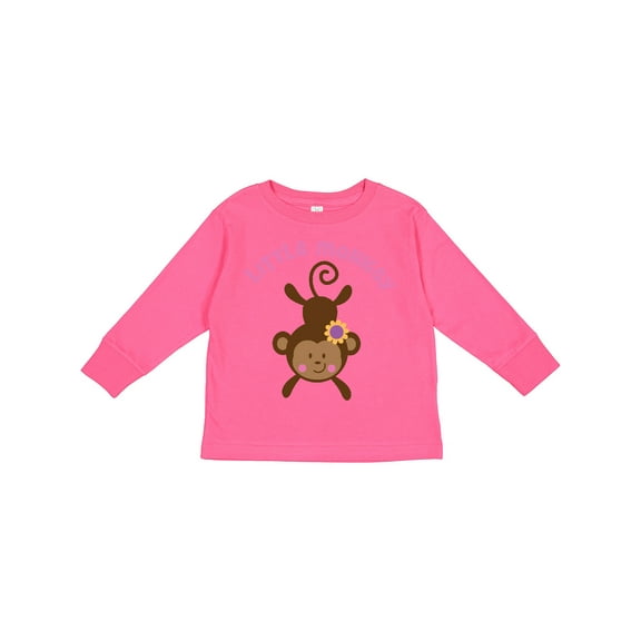 Inktastic Little Monkey Girl Girls Long Sleeve Toddler T-Shirt