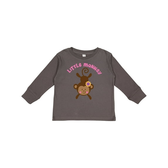 Inktastic Little Monkey Girl Girls Long Sleeve Toddler T-Shirt