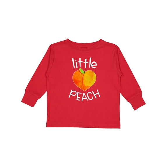 Inktastic Little Peach Cute Heart Shaped Peach Boys or Girls Long Sleeve Toddler T-Shirt