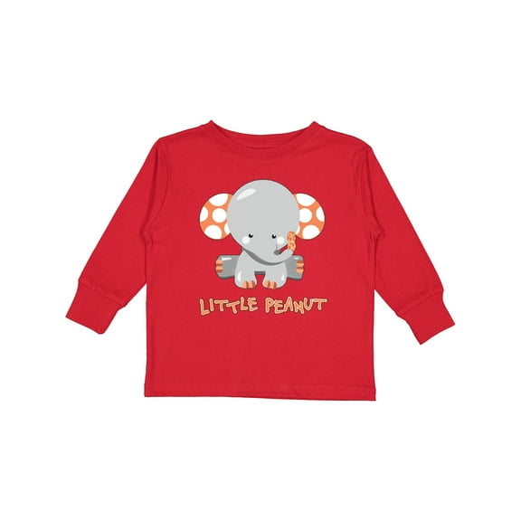 Inktastic Little Peanut Cute Baby Elephant Boys or Girls Long Sleeve Toddler T-Shirt